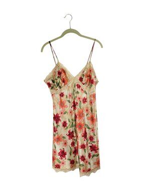 Vintage Y2K Coquette Babydoll Satin Slip Dress Womens Size M Fairycore Whimsical